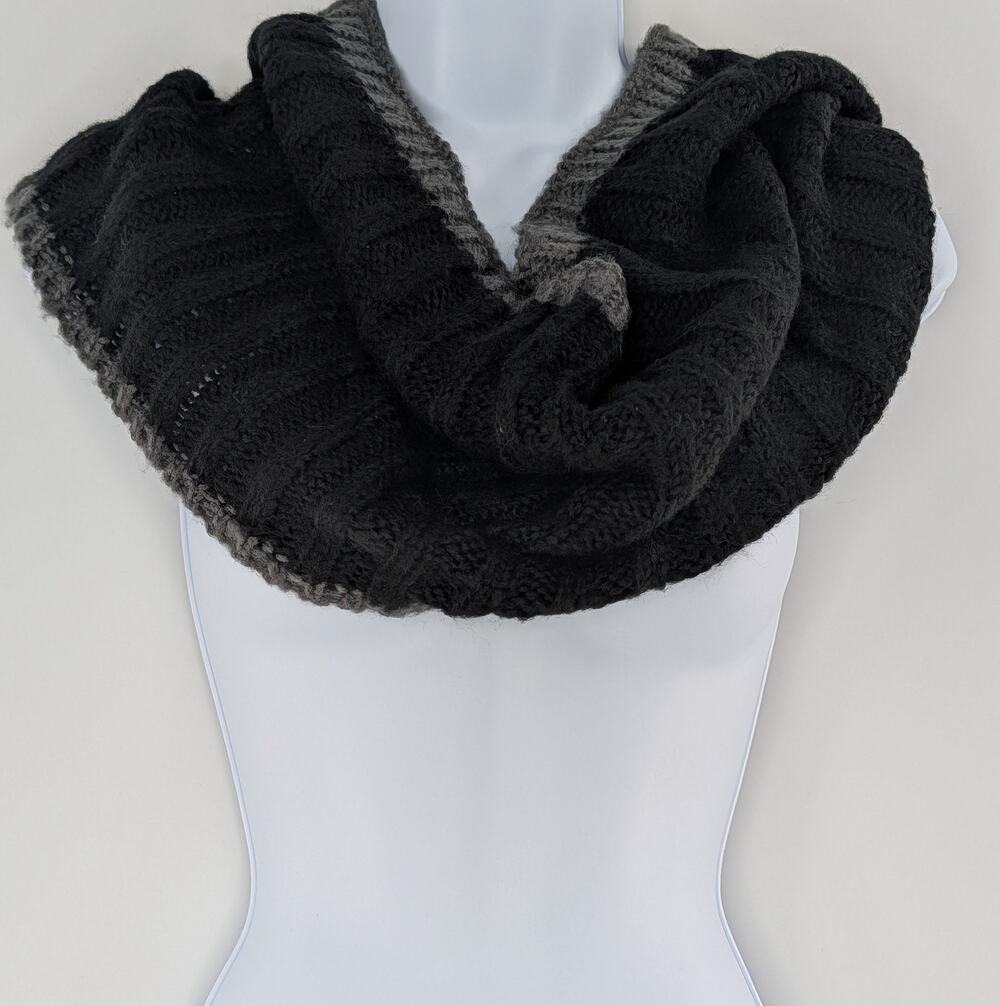 Free Press Black Soft Knit Infinity Scarf